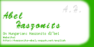 abel haszonits business card